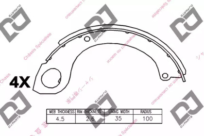 Комлект тормозных накладок DJ PARTS BS1041